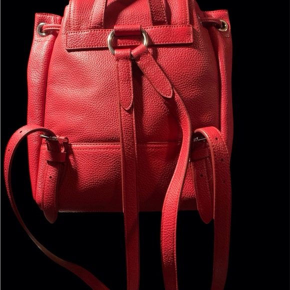 Coach red leather mini drawstring back pack - Picture 5 of 11